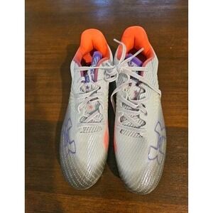 Under Armour Blur Smoke Halo Grey Metallic Football Cleat 3025123100 Women's 9.5